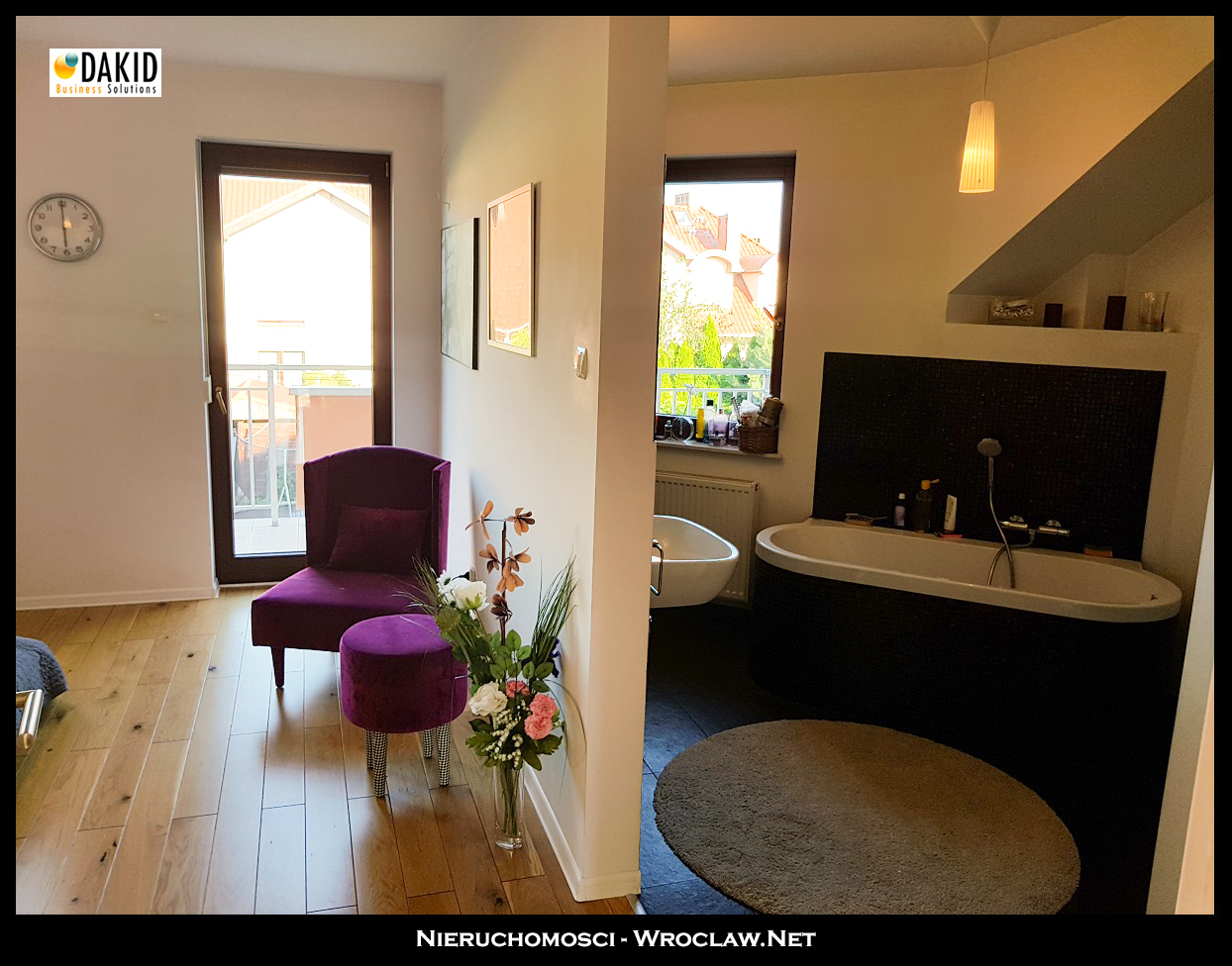 sypialnia z łazienką