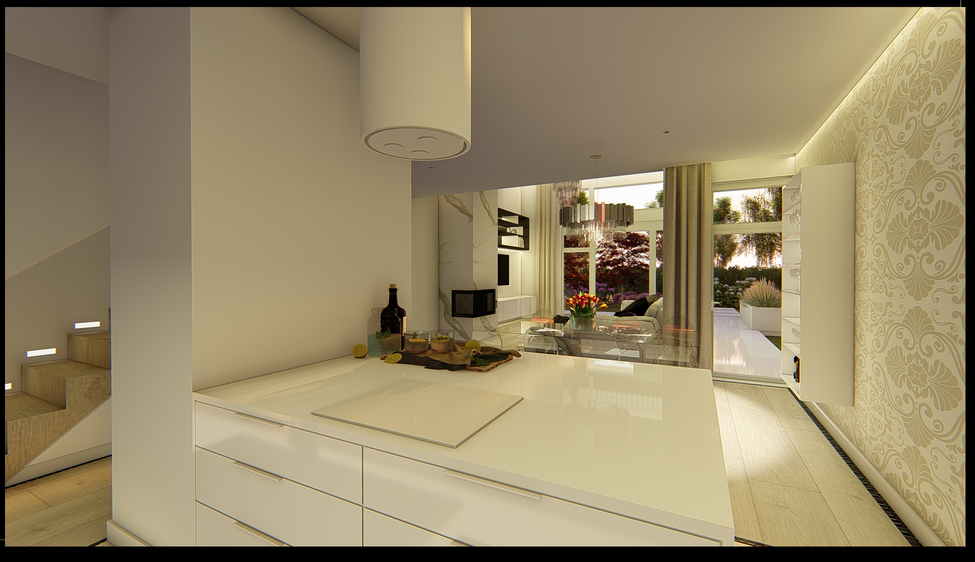 kuchnia biało złota kuchnia biało złota